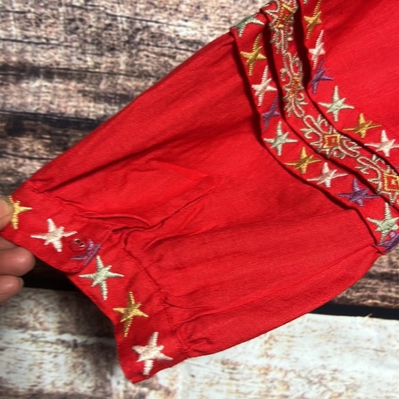 Johnny Was Size XS red color with multiple design - Picture 7 of 9